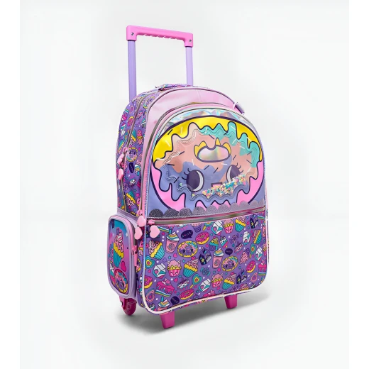 VEST, 18 Inch Trolley School Backpack Kids Bag with Multiple Compartments Adjustable Straps Lightweight Durable Practical Stylish for Grade 1 to 5 Random Design - Vest - Image 3