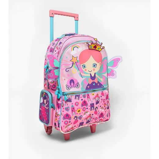 VEST, 18 Inch Trolley School Backpack Kids Bag with Multiple Compartments Adjustable Straps Lightweight Durable Practical Stylish for Grade 1 to 5 Random Design - Vest - Image 3