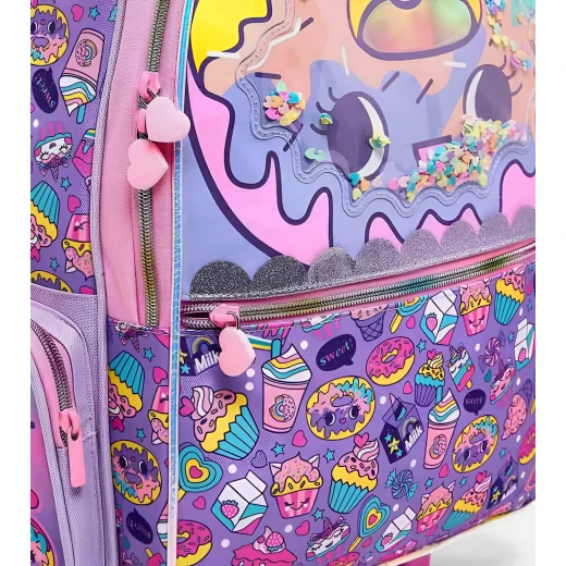 VEST, 18 Inch Trolley School Backpack Kids Bag with Multiple Compartments Adjustable Straps Lightweight Durable Practical Stylish for Grade 1 to 5 Random Design - Vest - Image 4