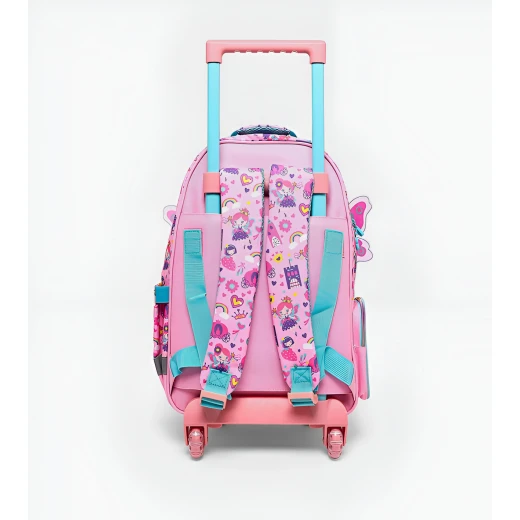 VEST, 18 Inch Trolley School Backpack Kids Bag with Multiple Compartments Adjustable Straps Lightweight Durable Practical Stylish for Grade 1 to 5 Random Design - Vest - Image 4