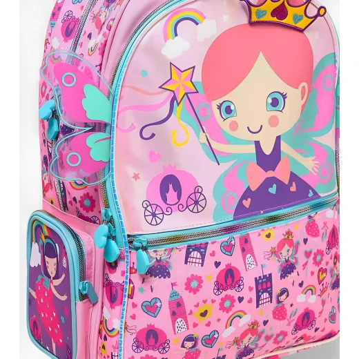 VEST, 18 Inch Trolley School Backpack Kids Bag with Multiple Compartments Adjustable Straps Lightweight Durable Practical Stylish for Grade 1 to 5 Random Design - Vest - Image 5