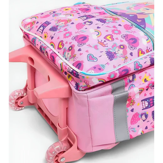 VEST, 18 Inch Trolley School Backpack Kids Bag with Multiple Compartments Adjustable Straps Lightweight Durable Practical Stylish for Grade 1 to 5 Random Design - Vest - Image 6
