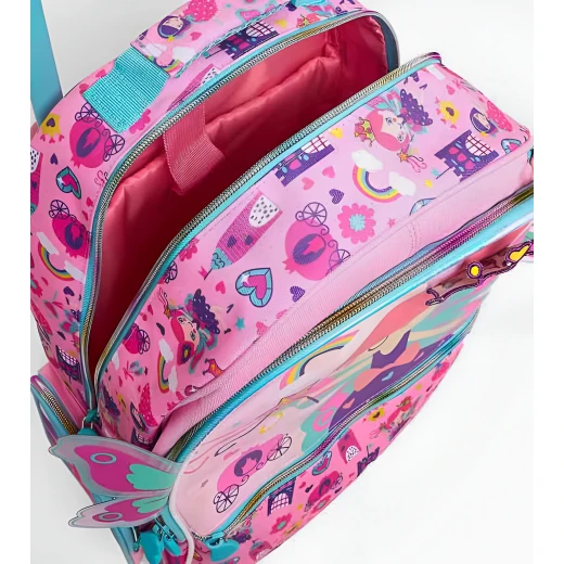 VEST, 18 Inch Trolley School Backpack Kids Bag with Multiple Compartments Adjustable Straps Lightweight Durable Practical Stylish for Grade 1 to 5 Random Design - Vest - Image 7