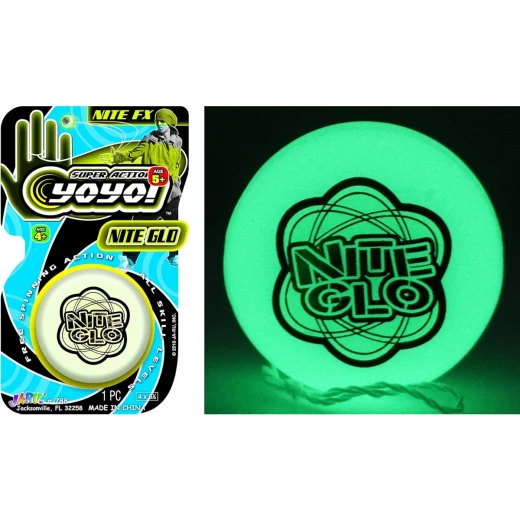 JARU, Night Glo Yo Yo Glow in the Dark Kids Trick Yo Yo Toy Party Favor Random Color 1 Piece - Jaru - Image 2