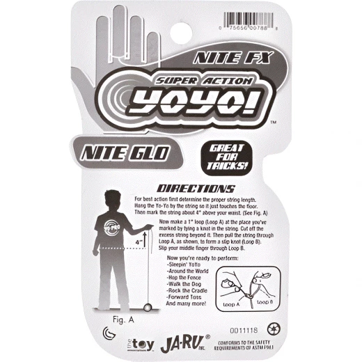 JARU, Night Glo Yo Yo Glow in the Dark Kids Trick Yo Yo Toy Party Favor Random Color 1 Piece - Jaru - Image 4