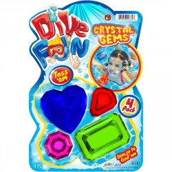 JARU, Dive Fun Crystal Gems Underwater Diving Toys Pool, Bath, and Beach Activity Assorted Colors for Kids Boys and Girls Ages 3 Plus