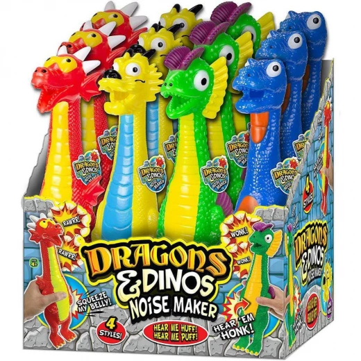 JARU, Dragons & Dinos Squeaky Rubber Toy Noise Maker Funny Party Favor Stress Relief Sensory Chew Toy for Kids and Adults Random Color - Jaru - Image 2