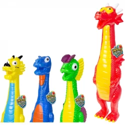 JARU, Dragons & Dinos Squeaky Rubber Toy Noise Maker Funny Party Favor Stress Relief Sensory Chew Toy for Kids and Adults Random Color