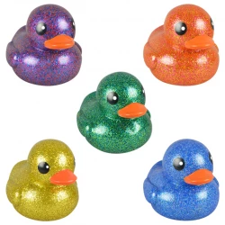JARU, Giant Glitter Rubber Duck 7 Inch Bath and Pool Toy for Kids Toddlers Stress Relief Water Toy Random Color