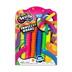 JARU, Colorful Squeezable and Stretchable Rubber Worms for Kids Ages 6 and Up Stimulating Creativity Imaginative Play Sensory Development Fine Motor Skills Assorted