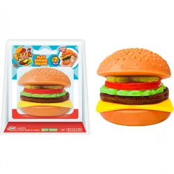 JARU, Foodie Fusion Deluxe Burger Squishy Toy 1pc Realistic Layered Stress Relief Soft Squeeze Toy for Kids Boys and Girls Ages 3 Plus