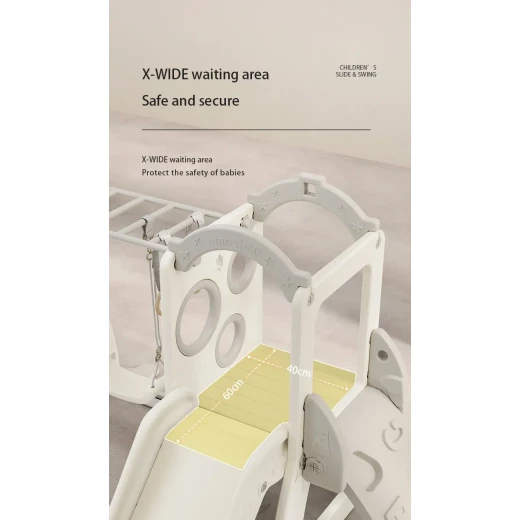 مجموعة أرجوحة وزحلوقة , لعبة بلاستيكية داخلية للأطفال من إديو بلاي - إديو بلاي - Image 3