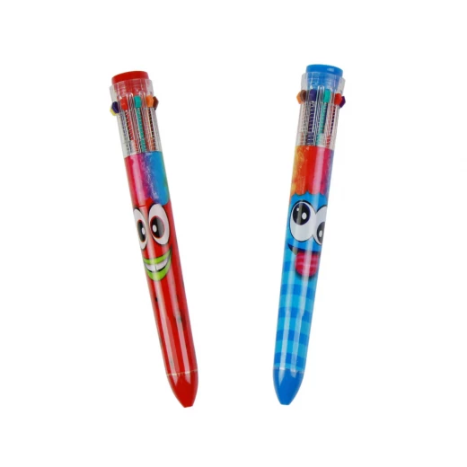 Scentos, 10 Colour Rainbow Pen Scented Multi Colour Click Pen Fruity Scents Kids Writing Drawing Colouring School Stationery Ages 3+ - Scentos - Image 2