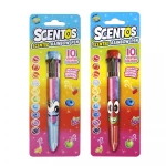Scentos, 10 Colour Rainbow Pen Scented Multi Colour Click Pen Fruity Scents Kids Writing Drawing Colouring School Stationery Ages 3+ - Scentos