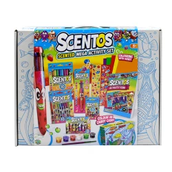 Scentos, Mega Activity Set Scented Art Kit Markers Crayons Fibre Tip Pens Paint Pots Rainbow Pen Activity Book Stickers Creative Kids Art Set Ages 3+
