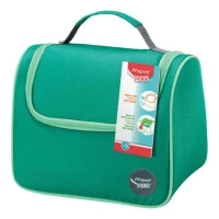 Maped Green Lunch Bag for Kids – Insulated School Lunch Bag with Carry Handle, Reusable Food Storage Bag for School, Travel & Picnic, 16.99 × 24.99 × 19 cm