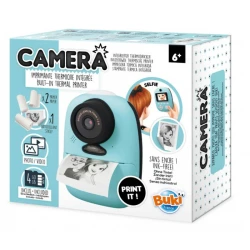 Buki, Camera Printer Thermal Technology Black and White Prints Dual Lens Selfies Filters Flash 2 Inch Screen 4GB Micro SD Card Paper Rolls Rechargeable Battery Suitable for Kids Ages 6 and Up