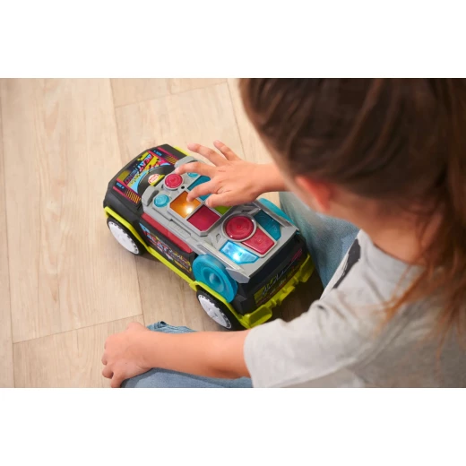 Dickie, Streets N Beatz Hero DJ Music Car 33.5 cm with 22 Sounds 3 Music Modes LED Light Show Record and Challenge Mode Freewheel Toy for Kids Age 3+ - Dickie - Image 9