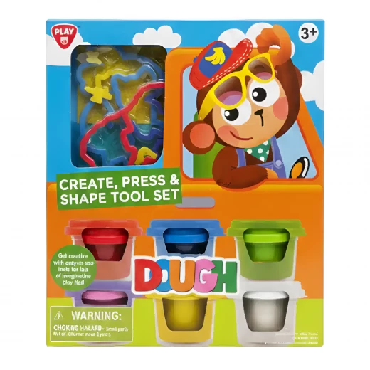 Playgo, Create Press And Shape Tool Set with 6 Clay Jars, Tools and Moulds Safe Non-Toxic Reusable Dough for Kids Ages 3+ Playgo, Create Press And Shape Tool Set with 6 Clay Jars, Tools and Moulds Safe Non-Toxic Reusable Dough for Kids Ages 3+