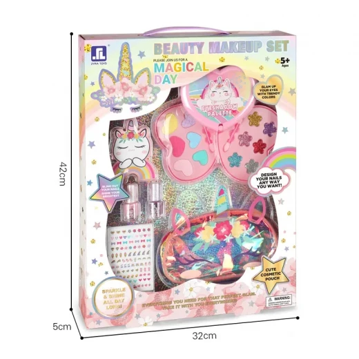 مجموعة مكياج K Toys Ultimate للبنات كاملة ظلال عيون أحمر خدود أحمر شفاه وطلاء أظافر هدية - كي تويز - Image 3