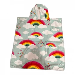 Aqua Poncho , Kids Poncho Towel , 120*60 cm , Rainbow