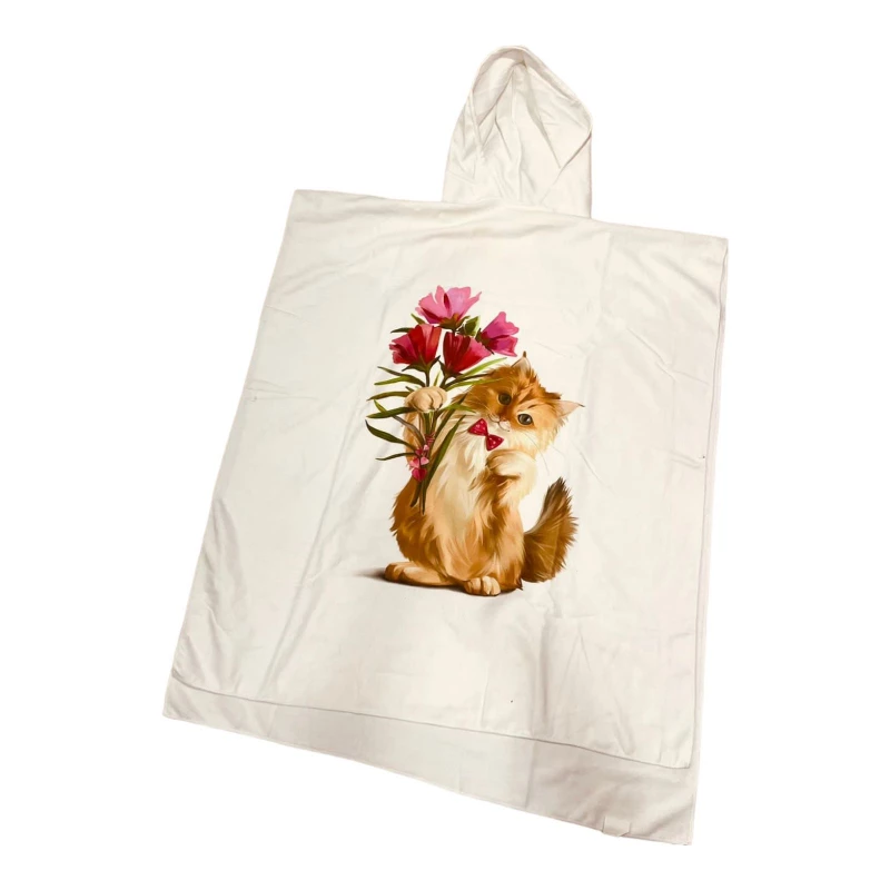 Aqua Poncho , Poncho Towel , 220*90 cm , Cat - Aqua Poncho