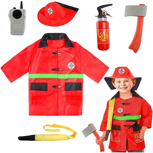 زي رجل الإطفاء للعب دور الأطفال في الهالوين من كاي كوستيومز - K Costumes - Image 2