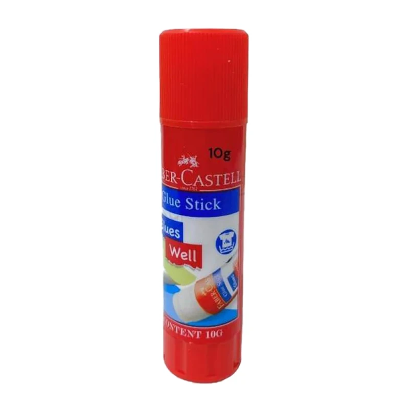 صمغ عصا 10 غرام خالي من المذيبات قابل للغسل من الأقمشة مزود بغطاء يمنع الجفاف يلتصق بالورق والكرتون والصور عملي للاستخدام المدرسي والمنزلي والمكتبي من فيبر كاستل - فابر كاستل
