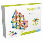 Magnetic Building Sticks Construction Set for Kids Creative Educational Learning Toy with Colorful Design Flexible Assembly and Strong Magnetic Connections 84 Pieces for Children Age 3+ - K Toys