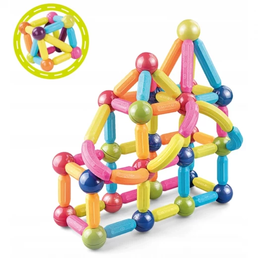 Magnetic Building Sticks Construction Set for Kids Creative Educational Learning Toy with Colorful Design Flexible Assembly and Strong Magnetic Connections 84 Pieces for Children Age 3+ - K Toys - Image 4