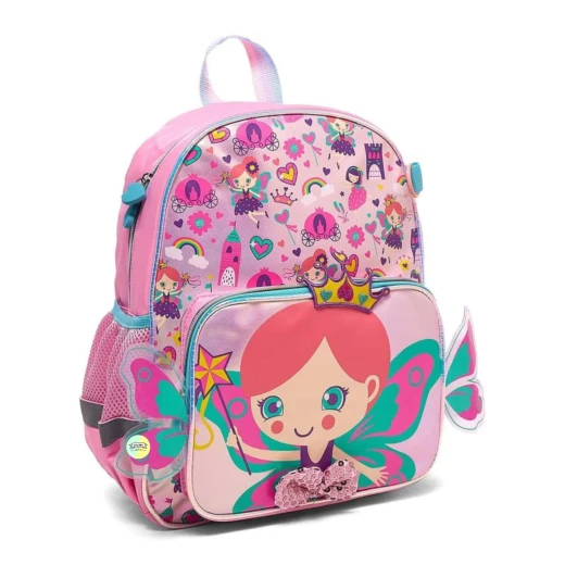 VEST, Princess Themed Small Backpack 13 Inch Cartoon Design Front Pocket Side Pockets Double Zip Durable Materials Adjustable Straps Name Label Customization Compact Size for School and Daily Use - Vest - Image 3