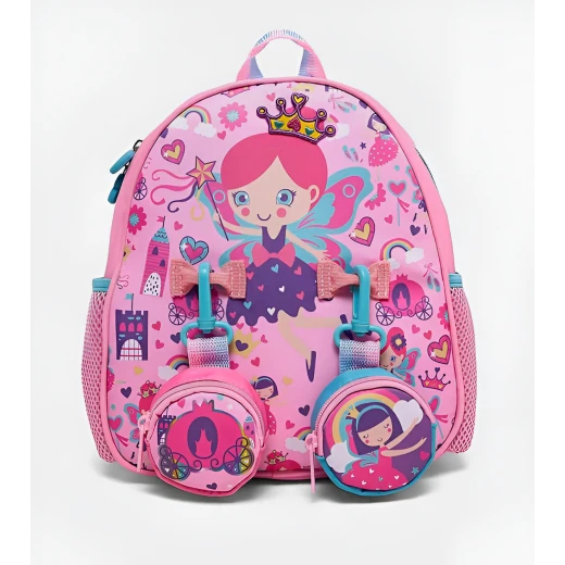 VEST, Princess Themed Small Backpack 10 Inch Cartoon Design Hanging Pockets Adjustable Straps Durable Polyester Breathable Back Panel Compact Size Perfect for School and Daily Use VEST, Princess Themed Small Backpack 10 Inch Cartoon Design Hanging Pockets Adjustable Straps Durable Polyester Breathable Back Panel Compact Size Perfect for School and Daily Use