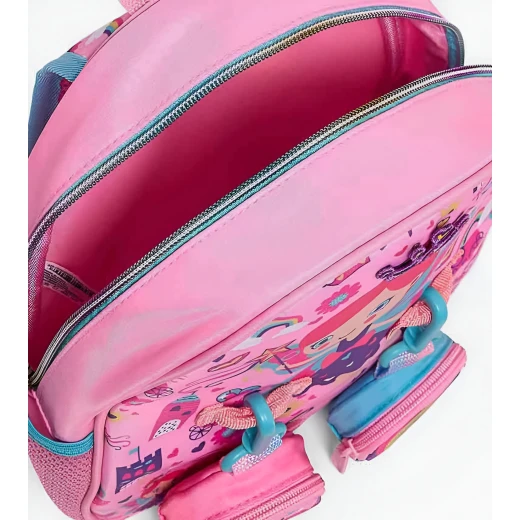 VEST, Princess Themed Small Backpack 10 Inch Cartoon Design Hanging Pockets Adjustable Straps Durable Polyester Breathable Back Panel Compact Size Perfect for School and Daily Use - Vest - Image 5
