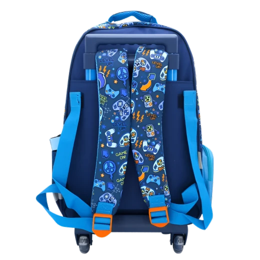 VEST, Trolley Backpack Kids School Bag Versatile Front Design Multiple Compartments 30L Capacity Sturdy Wheels Telescopic Handle Practical and Stylish - Vest - Image 2