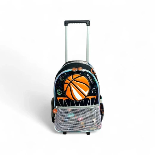 VEST, Trolley Backpack Kids School Bag Versatile Front Design Multiple Compartments 30L Capacity Sturdy Wheels Telescopic Handle Practical and Stylish - Vest - Image 2