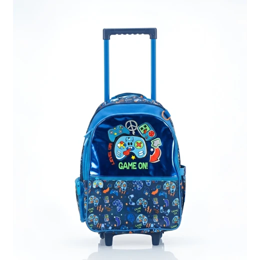 VEST, Trolley Backpack Kids School Bag Versatile Front Design Multiple Compartments 30L Capacity Sturdy Wheels Telescopic Handle Practical and Stylish