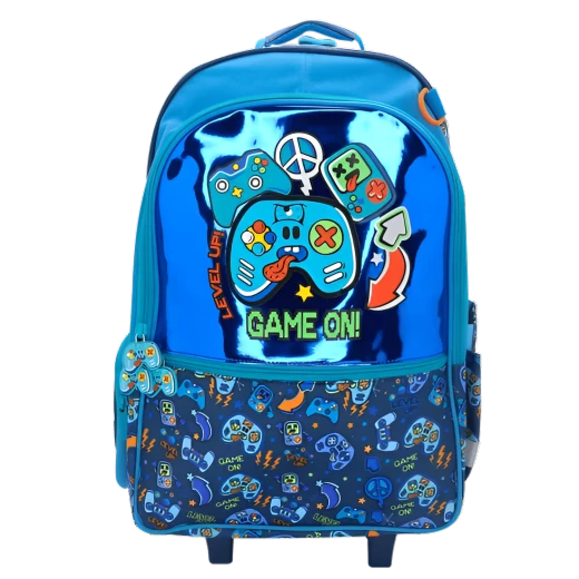 VEST, Trolley Backpack Kids School Bag Versatile Front Design Multiple Compartments 30L Capacity Sturdy Wheels Telescopic Handle Practical and Stylish - Vest - Image 3