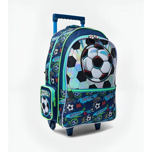 VEST, Trolley Backpack Kids School Bag Versatile Front Design Multiple Compartments 30L Capacity Sturdy Wheels Telescopic Handle Practical and Stylish - Vest - Image 3