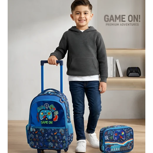 VEST, Trolley Backpack Kids School Bag Versatile Front Design Multiple Compartments 30L Capacity Sturdy Wheels Telescopic Handle Practical and Stylish - Vest - Image 4