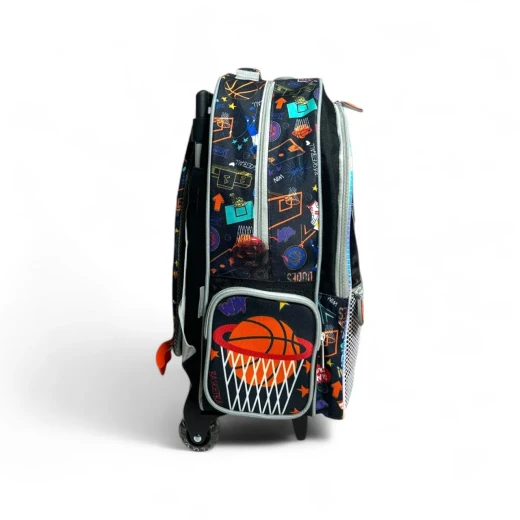 VEST, Trolley Backpack Kids School Bag Versatile Front Design Multiple Compartments 30L Capacity Sturdy Wheels Telescopic Handle Practical and Stylish - Vest - Image 4