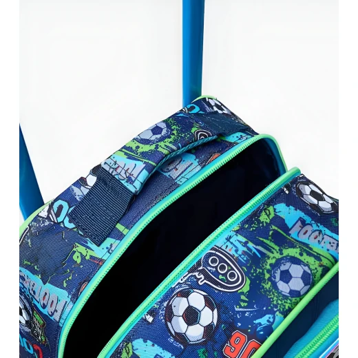 VEST, Trolley Backpack Kids School Bag Versatile Front Design Multiple Compartments 30L Capacity Sturdy Wheels Telescopic Handle Practical and Stylish - Vest - Image 6