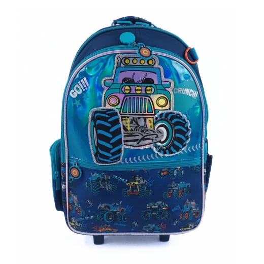 VEST, Trolley Backpack Kids School Bag Versatile Front Design Multiple Compartments 30L Capacity Sturdy Wheels Telescopic Handle Practical and Stylish - Vest - Image 7