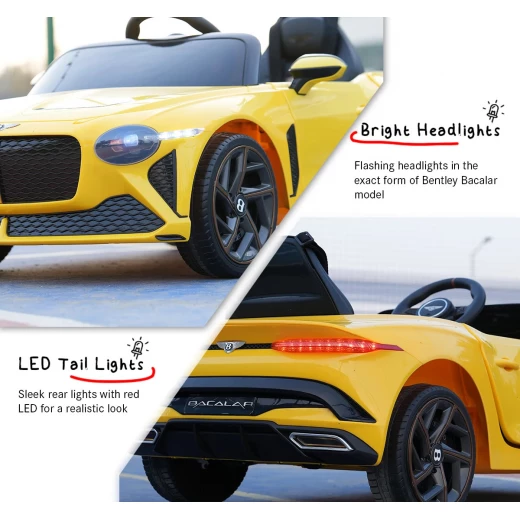 RoyalBaby , Bentley Bacalar Kids Ride-On Car , Yellow - RoyalBaby - Image 2