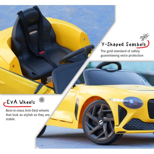 RoyalBaby , Bentley Bacalar Kids Ride-On Car , Yellow - RoyalBaby - Image 3