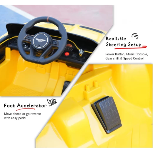 RoyalBaby , Bentley Bacalar Kids Ride-On Car , Yellow - RoyalBaby - Image 7