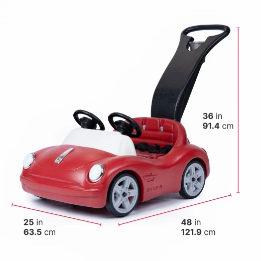 Step2, Side By Side Push Around Roadster Kids Double Rider Ride On Car Two Seats Steering Wheels Horn Seat Belts Whisper Wheels Parent Handle Foldable Storage Outdoor Indoor Stroller Alternative Age 1.5 Plus - Step2 - Image 2