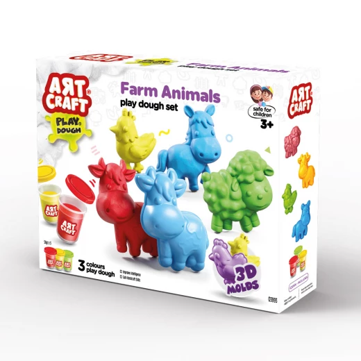 Art Craft, Farm Animals Dough Set 168 Gr for Creative Play, Imaginative Farm Animal Making, Dexterity and Motor Skill Development for Kids Art Craft, Farm Animals Dough Set 168 Gr for Creative Play, Imaginative Farm Animal Making, Dexterity and Motor Skill Development for Kids
