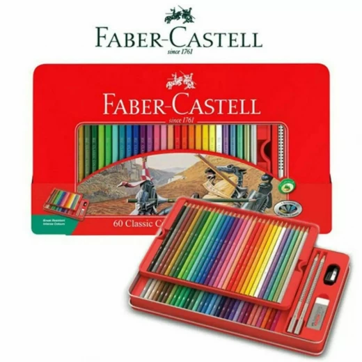 فابر كاستل - 60 مجموعة رسم قلم رصاص ملون كلاسيكي فابر كاستل - 60 مجموعة رسم قلم رصاص ملون كلاسيكي