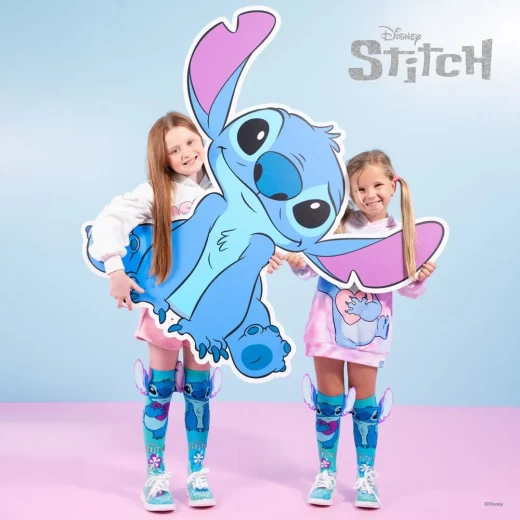 Madmia, Disney Stitch Silver Novelty Socks with 3D Plush Ears Tropical Hibiscus Design One Size Fits Most Kids and Adults Soft Comfortable High Quality Character Socks - Madmia - Image 2