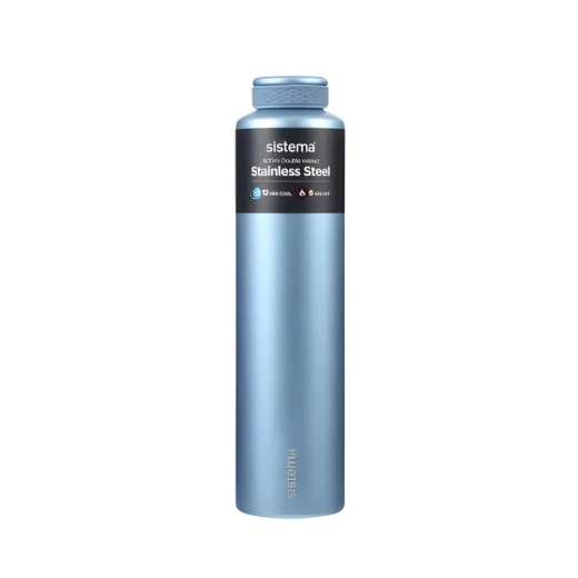 Sistema, Chic Stainless Steel Bottle, Blue, 600 ml Sistema, Chic Stainless Steel Bottle, Blue, 600 ml